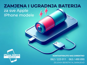 Zamjena/Ugradnja Baterija za sve Apple iPhone Modele