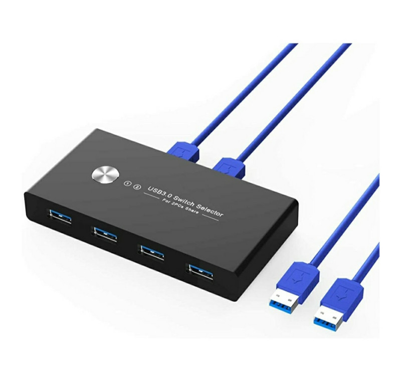 Rybozen USB 3.0 Switch ,2 Computer Hub 4 USB Switch Box HUB