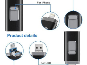 Crni 16GB Lightning USB Flash Drive za iPhones, Andoid