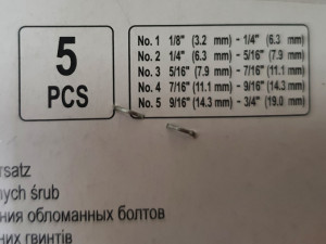 Izvijac zalomljenih vijaka set 5 komada