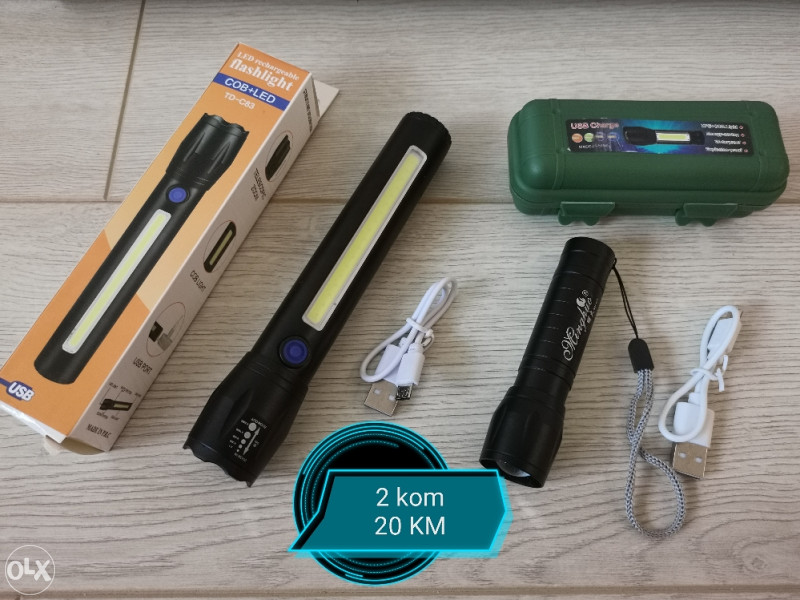 Led baterija / lampa / punjiva 2 komada sa zumom