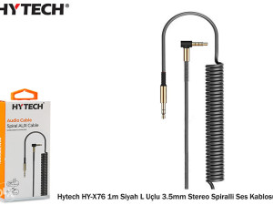 Hytech HY-X76 1m 3.5mm Stereo audio kabel spiralni Crni