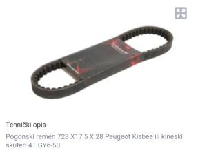 Remen 723-17.5-28 peugeot kisbee ili kineski skuteri