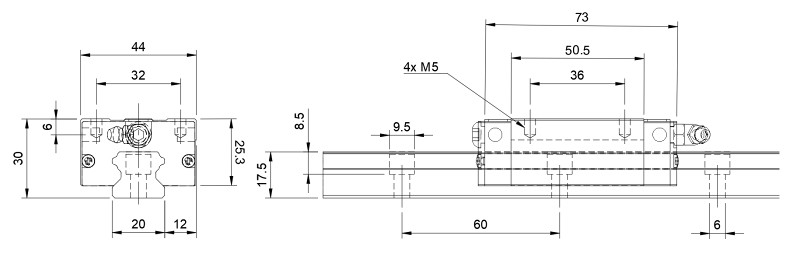 Profilni Lezajevi 20mm HGH20 HGR20 za CNC Vodilice