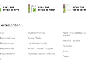 KWB pribor / burgije / rezne ploče / sve ostalo