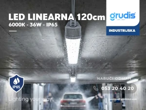 LED linearna svjetilja 36W 120cm IP65 vodotjesna neonka