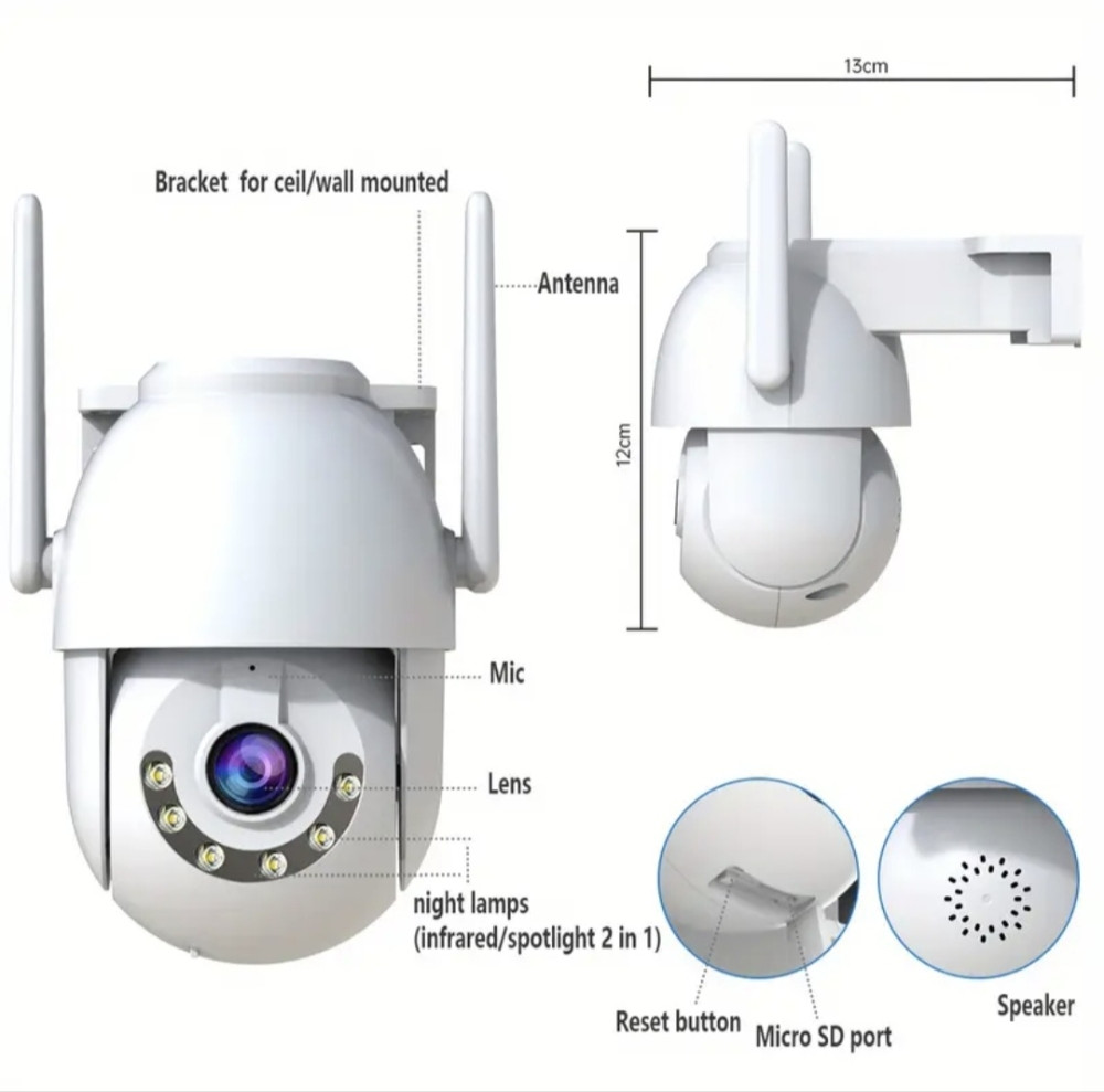 Nadzorna kamera FHD WiFi smart vodootporna rotirajića