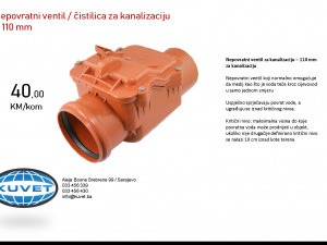 Nepovratni ventil / čistilica fi 110 mm za kanalizaciju