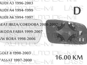 STAKLO RETROVIZORA GOLF 4 PASSAT SKODA SEAT