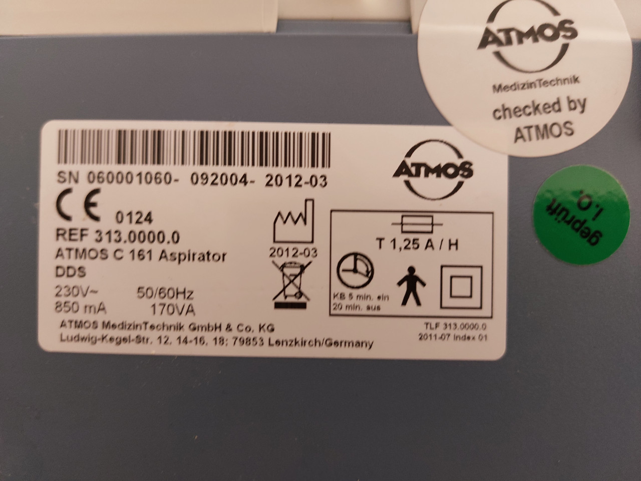 Atmos  c161 Aparat za usisavanje slajma