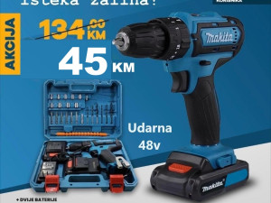 Aku Bušilica MAKITA 48V/4.0Ah (Udarna-Čekić) sa Alatom