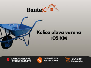Kolica građevinska plava varena