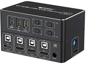 Tendak 4x1 HDMI KVM Switch, 4K@60Hz HDMI 2.0