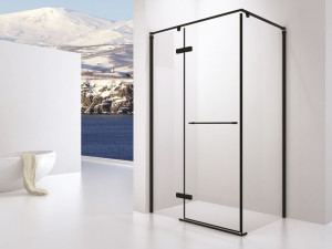 Vrata sa fiksnim dijelom Eckle NPH 100, 120 i 140cm, Mat crna