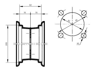 FELGA 2,50x8 (za gumu 4,00-8)