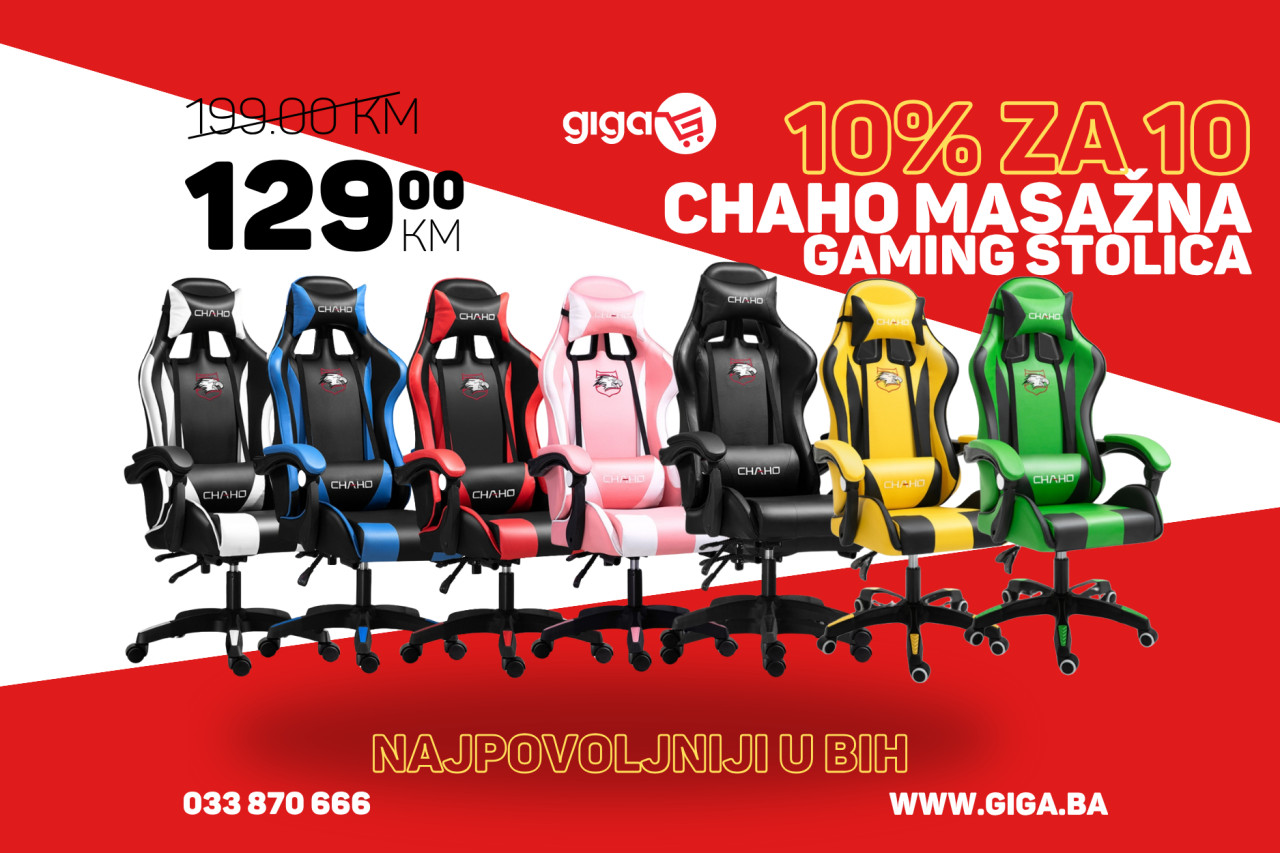 GIGA.BA MASAŽNA CHAHO X-33 GAMING STOLICA KANCELARIJSKA