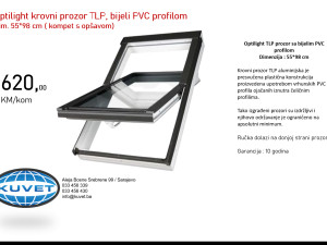 OPTILIGHT- krovni prozor PVC s opsavom 55*98 cm
