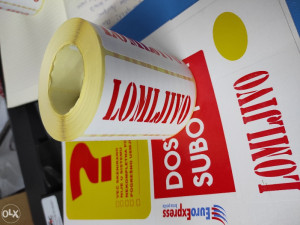 ETIKETE IZ ROLNE NALJEPNICE LOMLJIVO razne