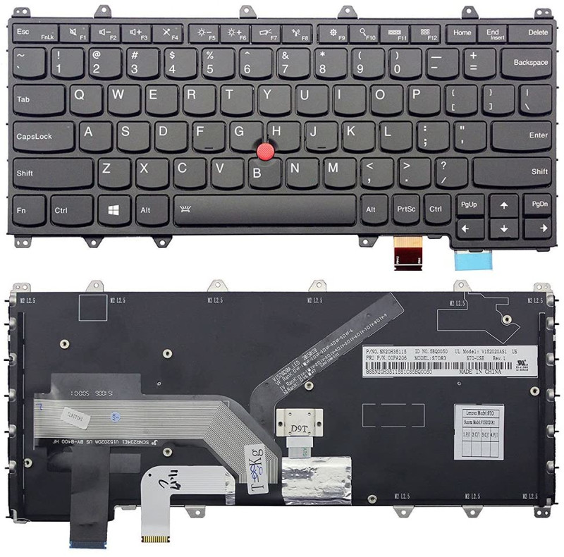 Tastatura za Lenovo Yoga 260 Y370 X380 BLACK US BACKLIT