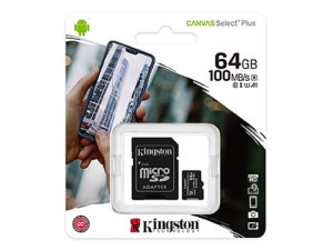 MicroSD 64GB HC Class 10 UHS-I Kingston Canvas 100MB/s
