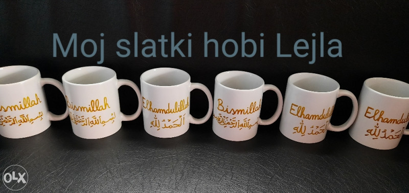 Solja/Solje sa natpisom, crtezom i tackanjem, rucni rad