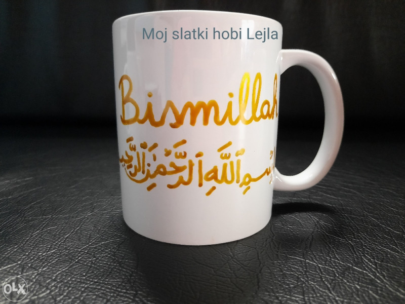 Solja/Solje sa natpisom, crtezom i tackanjem, rucni rad