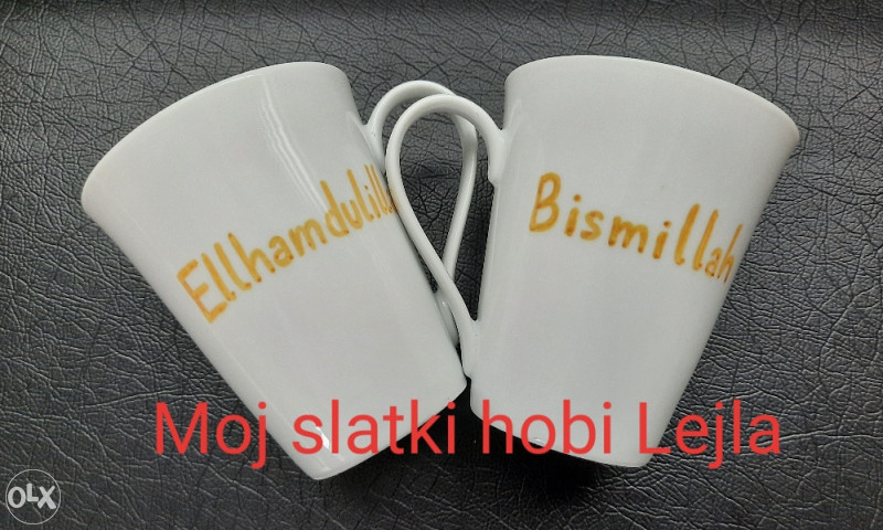 Solja/Solje sa natpisom, crtezom i tackanjem, rucni rad
