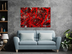 Canvas slika - Apstrakcija, Expressive painting, Crveno