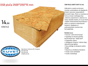 OSB ploča 2500*1250*15 mm