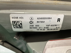 Stopka desna b klasa Mercedes W246 (fotografija 1)