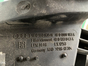 Kućište zracnog filtera Audi A6 4F (fotografija 2)