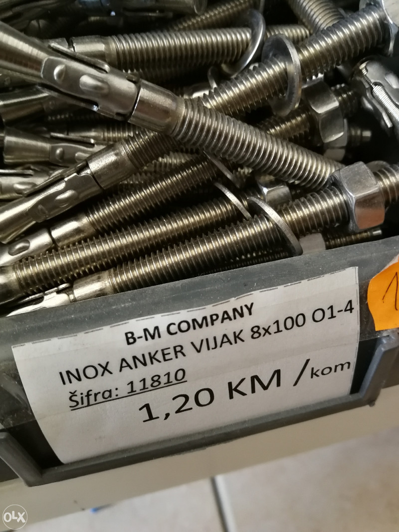 Inox anker vijak 8x100