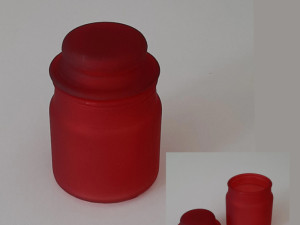 Staklenka mini jar matirana - crvena boja(za svijeće)