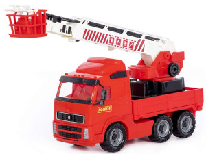 Vatrogasni kamion, dizalica i korpa vatrogasac igracke