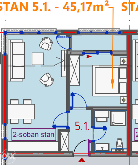Deling INVEST Skyline Plaza 45m2 Stan Novogradnja 8