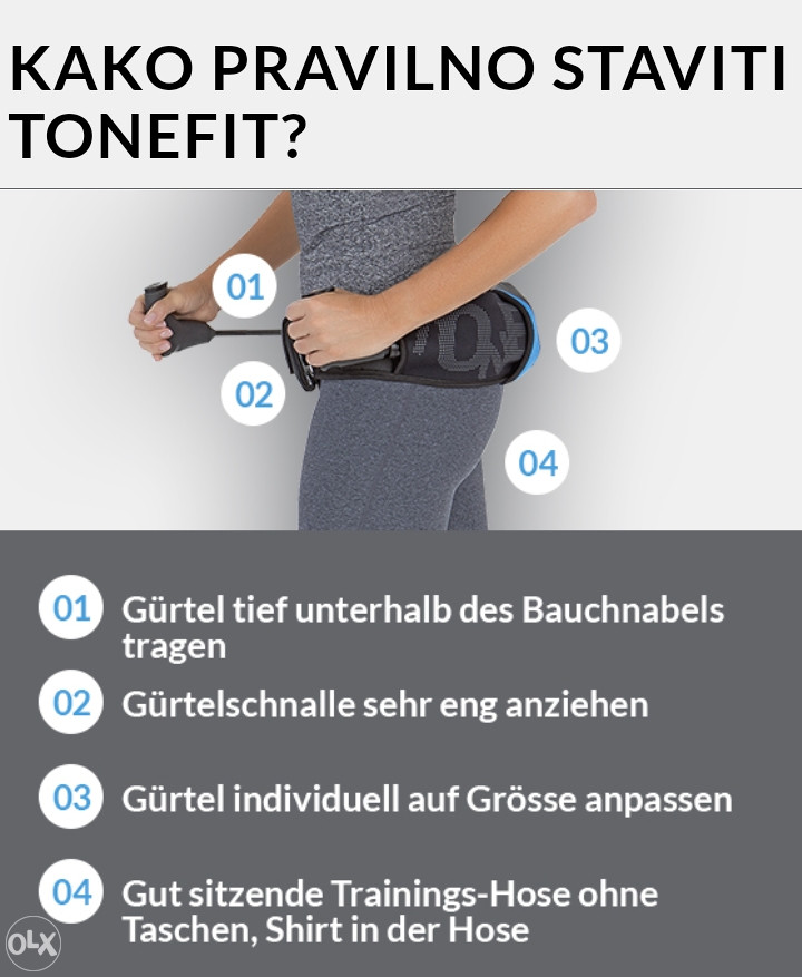 Pojas za fitnes trening trčanje TONE FIT