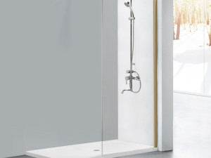 Tuš kabina Eckle NAR G Walk in 90x200cm, Brušeno zlato