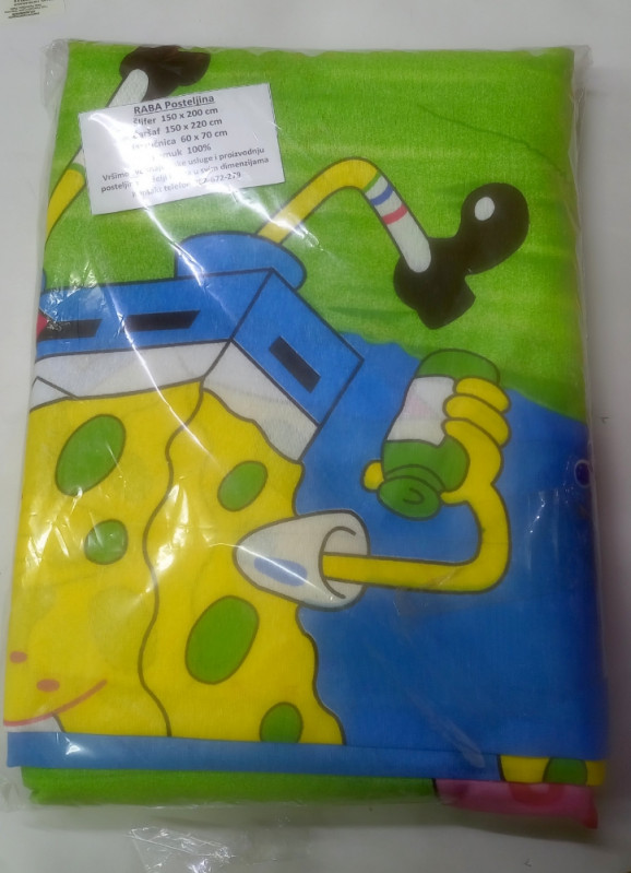 Spužva Bob dječija posteljina (100% PAMUK)