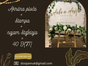 DEKORACIJE ZA VJENČANJA (RASPORED GOSTIJU, TABLA DOBRODOŠLICE)