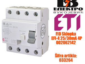 FID Sklopka EFI-4 25/30 mA  4P Eti