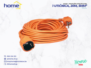 Produžni strujni kabl 1 utičnica, 20m, 1,5mm²