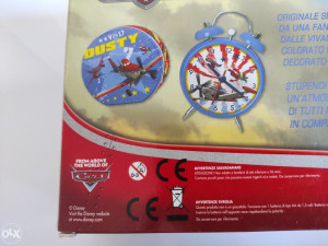 DISNEY dječiji stolni sat+kasica, Dusty avion