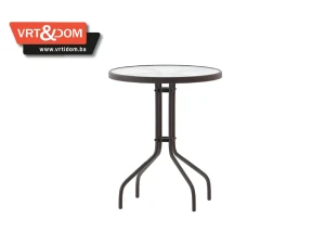 Vrtni / Baštenski sto OKRUGLI fi 60 cm - METAL - PROVIDNO STAKLO