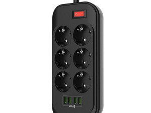 Prenaponski produžni kabl 6 uticnica 4 USB ulaza