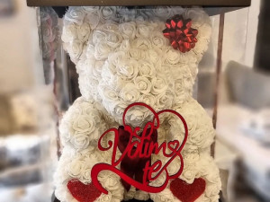 POKLON za rodjendan godisnjice medo vjecna ruza plisani