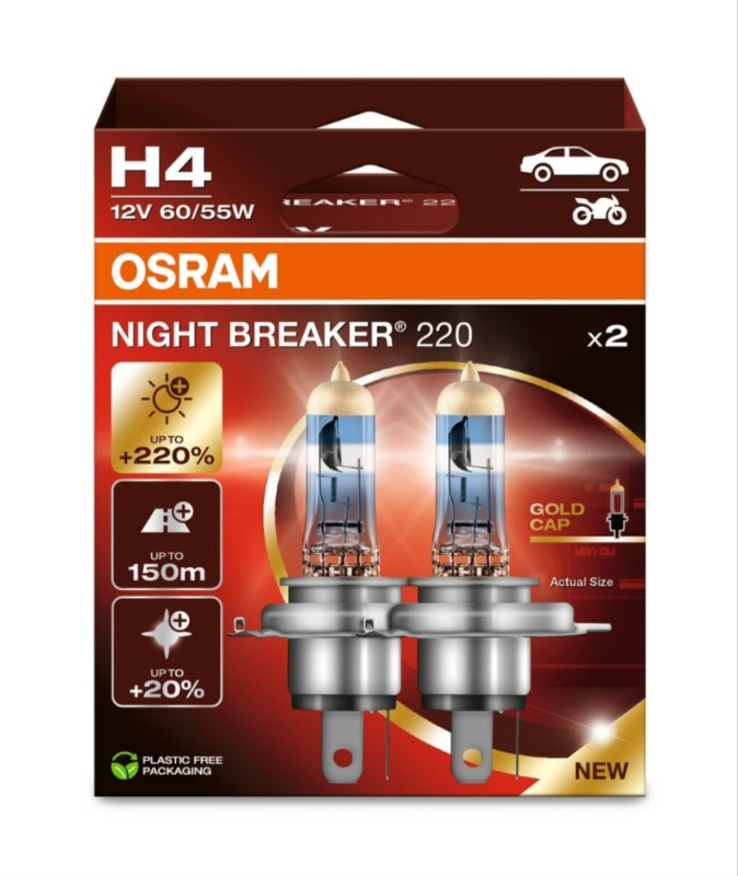 OSRAM NIGHT BREAKER 220 H7 H4 H11  +220% jače svjetlo  MODEL 2025