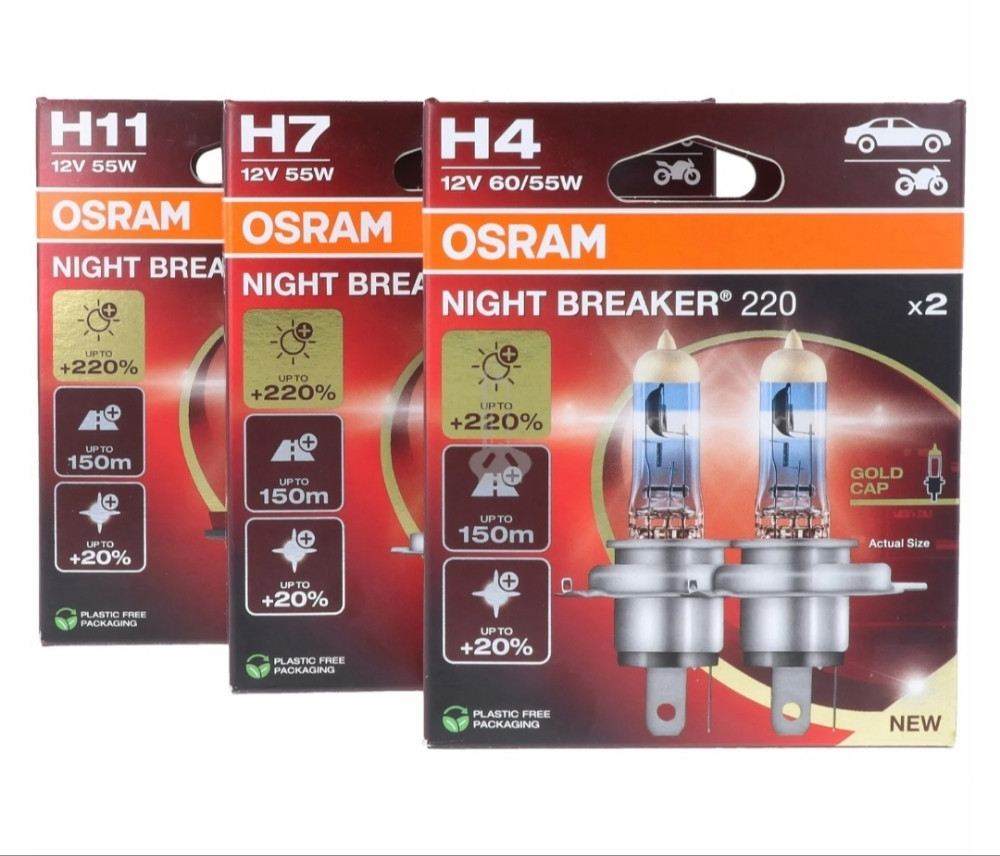 OSRAM NIGHT BREAKER 220 H7 H4 H11  +220% jače svjetlo  MODEL 2025