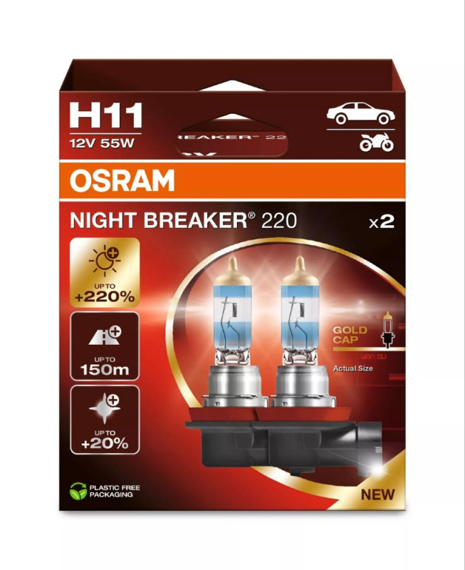 OSRAM NIGHT BREAKER 220 H7 H4 H11  +220% jače svjetlo  MODEL 2025