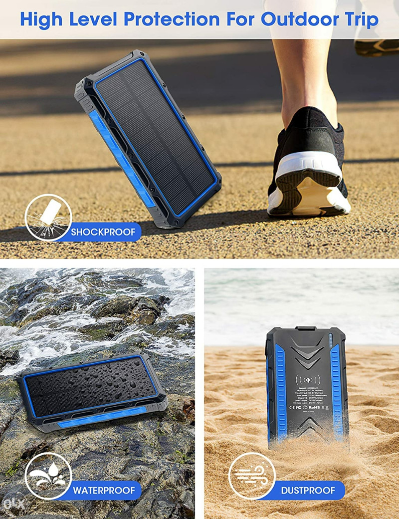 Djroll 36000mah Qi Wireless Solar Powerbank DJROLL 36000mAh Qi Wireless Solar Powerbank Punjac - Power Bank - OLX.ba