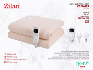 Zilan - Električna deka, 60W, 150x80 cm, bež
